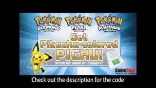Action Replay Code: Gamestop Pichu Pt/HG/SS