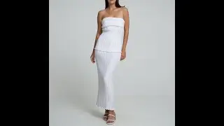Strapless Top Half Skirt Two Piece Set
