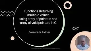 Functions Returning array of pointers and array of void pointer in C, How to return multiple values