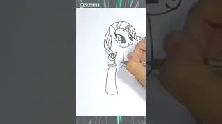 Menggambar dan mewarnai karakter kartun My Little Pony Rarity, part 1 #shorts