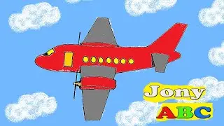 Aeroplane Drawing painting colouring for kids | How to draw and learn cute easy