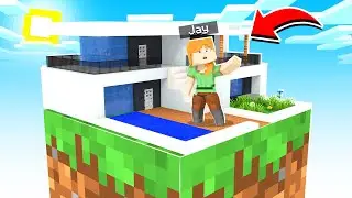 I BUILT A MODERN HOUSE ON MY ONE BLOCK IN MINECRAFT