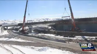 Pocatello System Interchange construction halfway complete