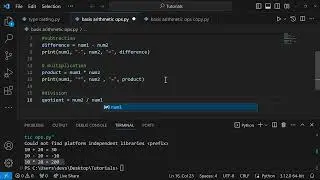 Python Basic Arithmetic Operators including Multiplication Integer Division Modulus Power and more