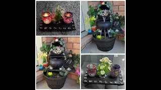 Amazing Beautiful😍 fountain for outdoor garden -DIY make it yourself and  glass candle light holder
