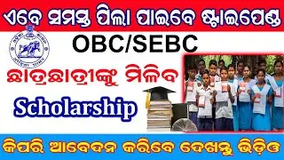Odisha Pre Matric scholarship 2020-21 || OBC/SEBC Student Scholarship || How to online Schorship