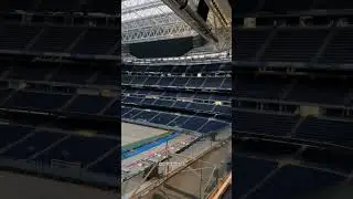 Juego de luces en el estadio Santiago Bernabéu