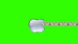 apple eats dollars in green screen free stock footage