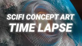 Scifi planet concept art time lapse in Cinema4D with Redshift
