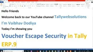 Voucher Quit Escape control in Tally Prime | Tallywebsolutions | Tally Prime Addon