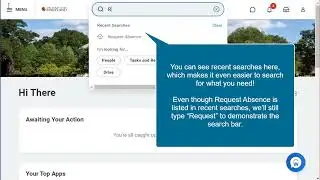 Request Absence through the Search Bar