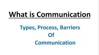 What is Communication? Types| Process and Barriers of communication explained in Urdu/Hindi