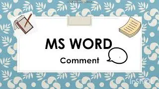 Comment in MS Word | How to add comments in MS Word document| MS word