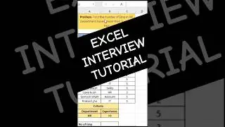 Excel Interview Tutorial 💯 #excel #shorts