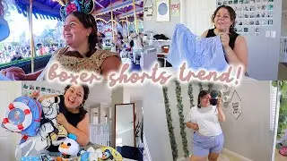 trying the boxer shorts trend + disney merch haul!