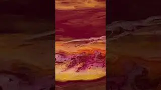 Fluid Art Magic: Stunning Sunset with Opulent Colours & Gold Glaze