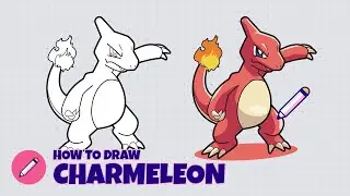How to draw Charmeleon (Pokemon)? Step by step drawing tutorial for kids | Easy and simple drawing