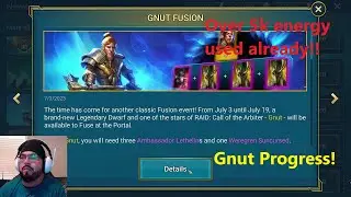 Gnut Progress Update!! Fusion Energy Cost! Promo Code!! Raid Shadow Legends
