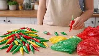 Turning Plastic Bags into Realistic Chili Pepper Decor 🌶️ | Easy DIY Kitchen Craft