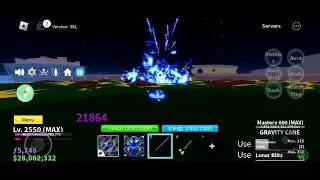 Gravity Cane + Kitsune + Godhuman  1 shot Combo (Blox fruits)