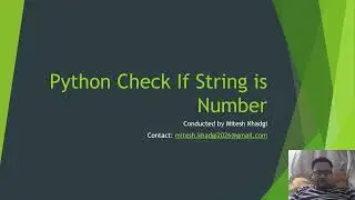 1 - Python Check if string is numeric