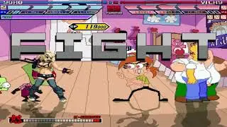 Mugen battle Yoko Zim Homer and Peter vs 4x Vicky