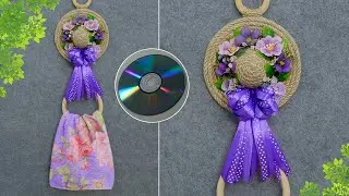 Замечательная идея для КУХНИ👒Шляпка с цветами - ДЕРЖАТЕЛЬ для полотенца своими руками🌺