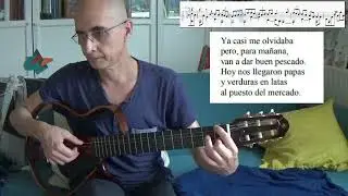 Monologo ,Sílvio Rodríguez , fingerstyle DO Mayor , free tab