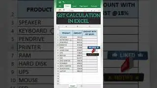 Quick Calculation of Amount With GST In Excel  