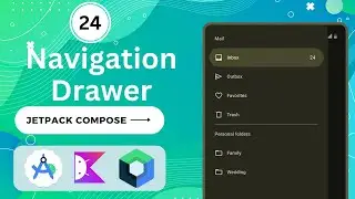 Custom Navigation Drawer using Jetpack Compose | Kotlin | Android | Android Studio Giraffe 