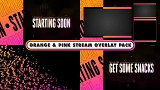 Orange Pink Animated Stream Overlay Pack | Twitch Overlay Package | Animated Stream Overlay Package