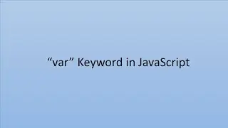 var keyword in JavaScript