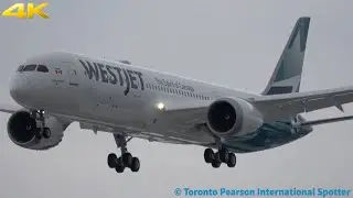 [4K] FIRST! WestJet 787-9 Dreamliner [C-GUDH] Landing-RWY 23 (Toronto Pearson) 1/18/2019