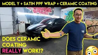 I FINALLY WRAPPED MY MODEL Y!! It's the TESLA BATMOBILE!  PPF SATIN + CERAMIC COATING!