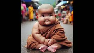 Fresh day with chubby little cute monks created by AI.#ai #AI #short #Lovely