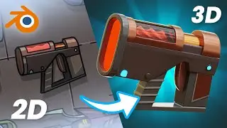 Rick and Morty Red Laser Plasma Gun | Blender 3D Modeling Timelapse Tutorial for Beginners