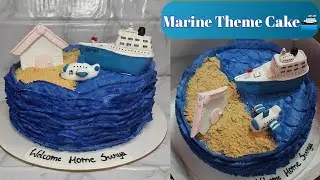 Marine theme cake for customer's brother🚢😍🔥ll Dedicated to all navy officers🤩 #navy #dhanu #trending