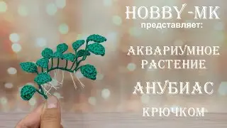 Растение Анубиас крючком для вязаного аквариума (авторский МК Светланы Кононенко)