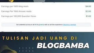 Cara Menghasilkan Uang dari Blogbamba Terbaru 2024