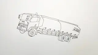 Menggambar truk tangki FULL | Mobil truk gancet | Mobil truk eksiden | Mobil truk laka
