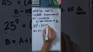 Mental Math_1, Square 2 digits ends in 5_#math #mathtricks #learning #shorts #GenknownTutorial