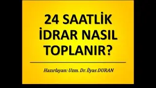 24 Saatlik İdrar Nasıl Toplanır?