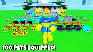 Equipping 100 pets in Roblox - Pet Posse!