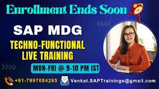 SAP MDG Techno Functional Live Training | Course Curriculum | New Batch Started | VENKAT TechEdu