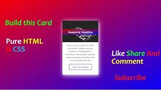 build Card using pure HTML | CSS | Make Card | button with hover effect