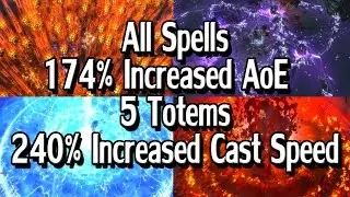 Path of Exile - Every AoE Spell Totem Skills + MTX's | Huge AoE & Cast Speed [Seizure Warning]