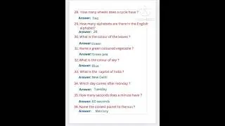 100 Gk Quiz for kids