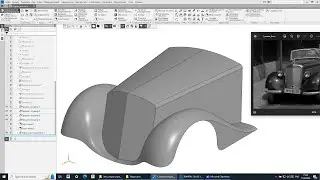 Передняя часть ретро-автомобиля в Компас-3D