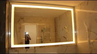 Зеркало с подсветкой по амальгаме. Зеркало в алюминиевой раме без обхвата в ванную комнату.