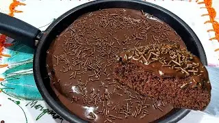 BOLO DE CHOCOLATE FOFINHO NA FRIGIDEIRA | PRONTO EM 10 MINUTOS